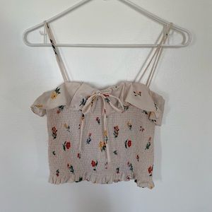 Zara Shirred Floral Top